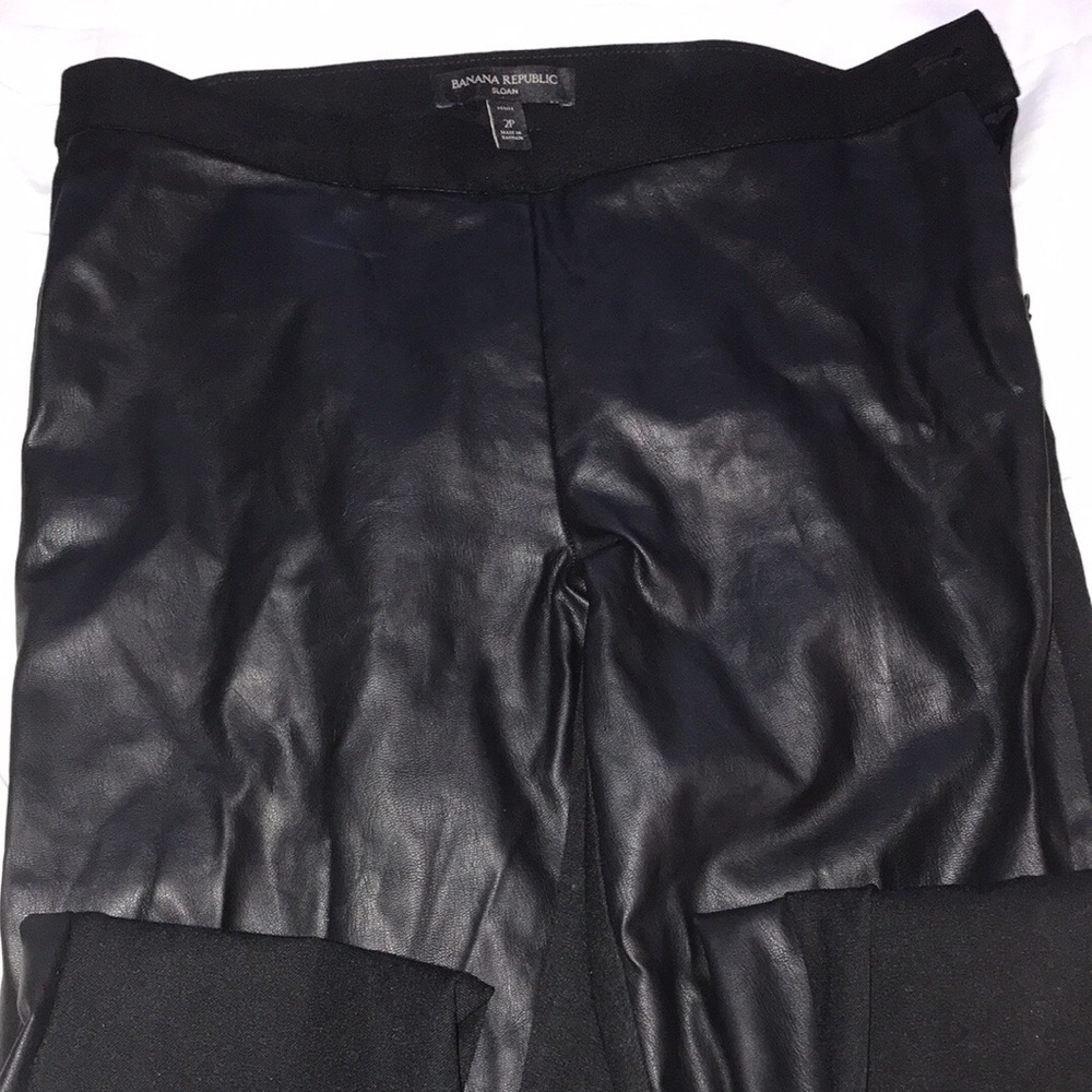 Banana republic black leather Sloan pants